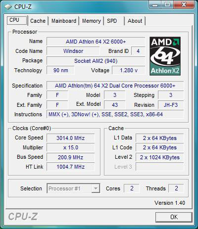 Тест процессора AMD Athlon 64 X2 6000+