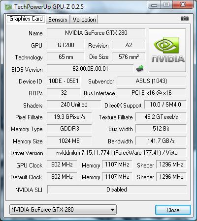 Обзор новой топовой видеокарты ASUS GeForce GTX 280 c 1 ГБ видеопамяти