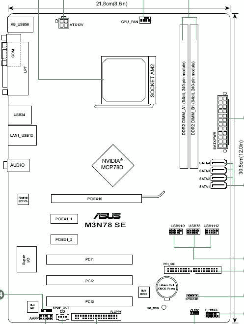 Обзор материнской платы ASUS M3N78 SE